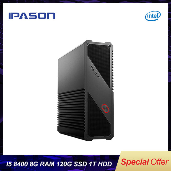 IPASON Gaming Mini PC 8th Gen Intel 6-Core i5 8400 8GB DDR4 1T 120G SSD Desktop PC For Windows10 bare bone computer HDMI/USB*4