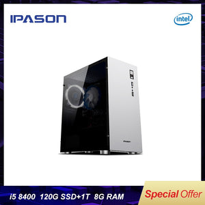8th Gen Intel IPASON M5 Office Desktop computer/Gaming PC i5 8400 Hexa-Core DDR4 8G RAM 1THDD+120G SSD Mini-gaming PC