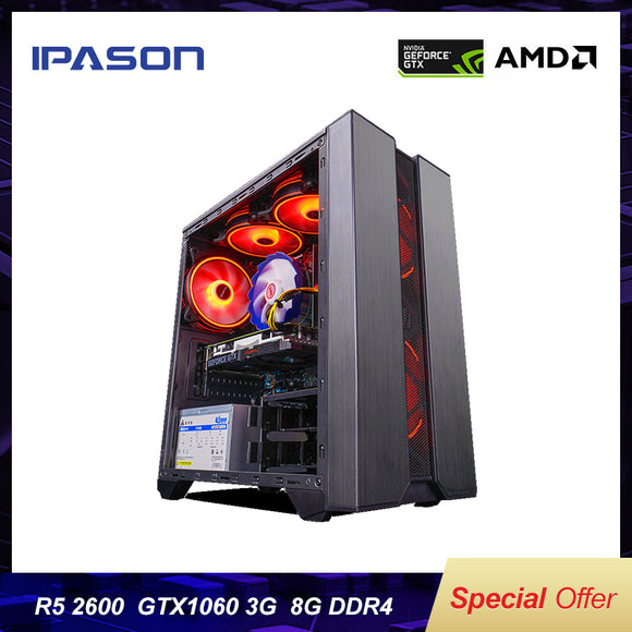 AMD Gaming Computer PC Ryzen5 2600/GTX1060 3G DDR4 8G/16G RAM 256G SSD PUBG/GTA5 High-End Desktop Assembly Machine Complete Set